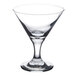 A clear Libbey mini martini glass with a small base and a rim.