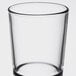 A clear Libbey stackable beverage glass with a white background.