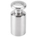 An American Metalcraft stainless steel salt shaker with a round metal top.