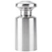 An American Metalcraft stainless steel tall shaker with fine holes and a round top.