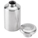 An American Metalcraft stainless steel shaker with fine holes and a round cap.