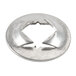 A silver metal circular T-nut with a center hole.