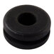 A black rubber bushing for a Waring blender with a hole in it.