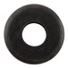A black rubber bushing with a hole in the center.