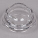 A clear plastic round lid with a handle for a Waring MMB blender container.