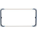 A white rectangular frame for MetroMax iQ shelving with black and blue trim.