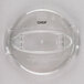A clear plastic container lid with the word "chop" on it.