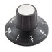 A black knob with white numbers on it for a Waring countertop range.