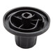 A black plastic temperature knob with a hexagon-shaped hole.