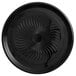 A black Visions plastic catering tray with a spiral design on it.