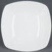A white square bone china bowl with a white rim.