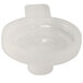 A white plastic restrictor cap with a handle.
