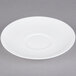 A CAC Majesty white bone china saucer with a circular shape.
