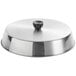 An American Metalcraft stainless steel basting cover on a silver pan.