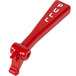 A red plastic Cecilware faucet pull handle with white letters.