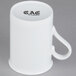 A CAC white bone china mug with a handle.