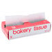A white box of Durable Packaging bakery tissue with red text.