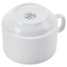 A CAC Boston super bright white porcelain stacking cup with a handle.