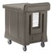 A Cambro low profile meal delivery cart with standard casters.