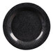 A black GET textured melamine plate with a white textured pattern on the rim.