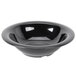 A close up of a black GET Elegance melamine bowl with a round rim.