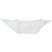 A bright white square porcelain bowl with a curved edge.