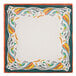 A square GET Bella Fresco melamine plate with a colorful design.