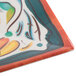 A close up of a colorful GET Bella Fresco square plate.