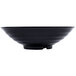 A close up of a black GET Milano bowl with a white background.