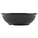 A black melamine bowl with a black rim.