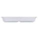 A white rectangular entree dish with a white background.