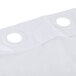 A white Oxford shower curtain with two holes.