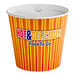 A white and orange Choice hot food bucket with a lid.