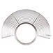 A stainless steel metal bowl guard with a circular design.