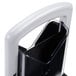 A black and white plastic Larien Commercial Plus 5400 Bagel Biter bagel slicer with a handle.