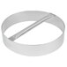 An American Metalcraft stainless steel circular dough cutting ring with a handle.