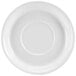 A C.A.C. Collection bright white saucer with a round edge.