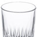 A clear Libbey Winchester highball glass with a wavy design.