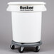 A white Continental Huskee trash can, lid, and dolly kit.