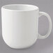 A white Homer Laughlin china cafe mug with a handle.