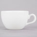 A white Homer Laughlin espresso cup with a handle.