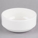 A Homer Laughlin bright white china bowl with a small rim.