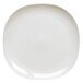A Homer Laughlin Alexa bright white square china plate with a white border.