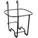 A black metal wire wall mount stand with black handles.