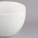 A Homer Laughlin bright white china bouillon bowl with a white rim.