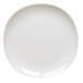 A Homer Laughlin bright white square china plate with a small rim.
