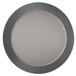 An American Metalcraft hard coat anodized aluminum pizza pan with a silver rim and a grey center.