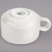 A Homer Laughlin ivory china soup mug with a handle.