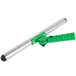 A green and silver metal Unger SwivelStrip T-Bar handle.