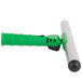 A Unger SwivelStrip T-Bar handle with a green and grey plastic handle and a black rubber grip.
